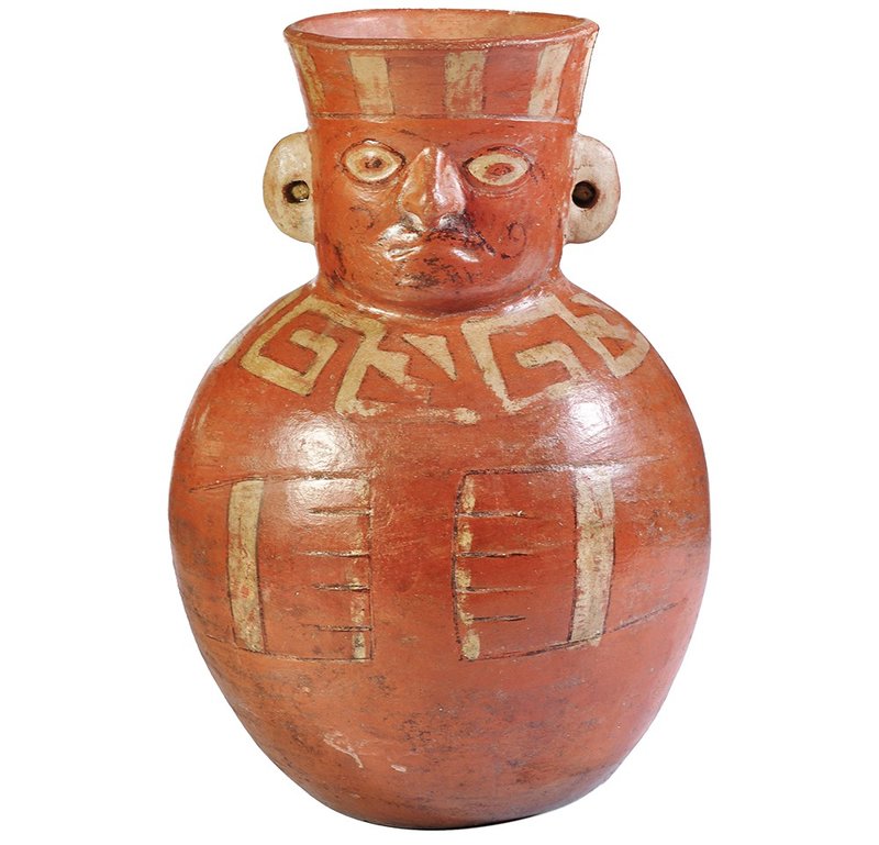 MUNDO PREHISPÁNICO. Vasija antropomorfa. Cultura Moche, Perú (300-800 d.C.). Cer...