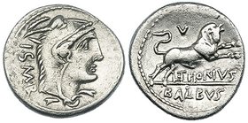 THORIA. Denario. Norte de Italia (105 a.C.). R/ Toro a der.; encima letra V. FFC-1140. SB-10. MBC.