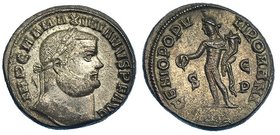 GALERIO MAXIMIANO. Follis. Alejandría (302-303). RIC-34b. R.P.O. EBC-. Ex colección Dattari.