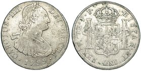 8 reales. 1799. Potosí. PP. VI-819. BC+.