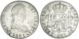 8 reales. 1821. Nueva Guatemala. M. VI-1033. BC+/MBC-.