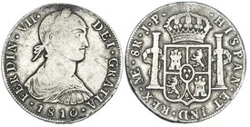 8 reales. 1810. Lima. JP. VI-1039. BC+/MBC-.