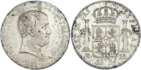 20 reales. 1822. Madrid. SR. VI-1076. Golpecitos en anv., rev. y canto. MBC.