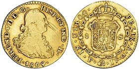Escudo. 1809. Popayán. JF. VI-1273. Rayitas en anv. y rev. BC+/MBC-.