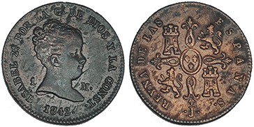 Maravedí. 1842. Jubia. VI-2. MBC.