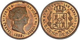 5 céntimos de real. 1859. Segovia. VI-125. B.O. EBC+.