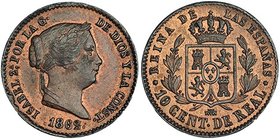 10 céntimos de real. 1862. Segovia. VI-139. R.B.O. EBC-.