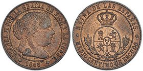 1/2 céntimo de escudo. 1866. Barcelona. OM. VI-156. R.B.O. EBC-/EBC.