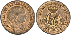 2 1/2 céntimos de escudo. 1868. Segovia. OM. VI-193. B.O. EBC/EBC+.