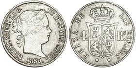 4 reales. 1859. Sevilla. VI-421. MBC-.