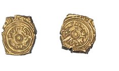 TAIFAS SIGLO XI. Fracción de dinar. Badis (430-466H). Granada. PV-157. Moneda de oro bajo. MBC. Muy escasa.