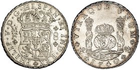 8 reales. 1740. Méjico. MF. VI-1148. Ligera pátina. EBC.