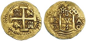 8 escudos. 1730. Lima. N. VI-1659. MBC+. Escasa.