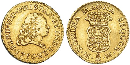 Escudo. 1756. Méjico. MM. VI-463. MBC+. Rara.