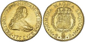 8 escudos. 1756. Méjico. MM. VI-606. R.B.O. EBC-.