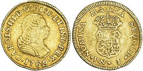 Escudo. 1769. Popayán. J. VI-1192. MBC-/BC+. Escasa.