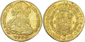 8 escudos. 1774. Lima. MJ. VI-1601. Mínimas hojitas. MBC-/MBC.