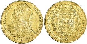 8 escudos. 1780. Popayán. SF. VI-1719. Golpecito en canto y pequeñas marcs. R.B.O. MBC/EBC-.