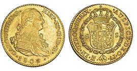 2 escudos. 1807/6. Madrid. AI. VI-1059 (var.). B.O. EBC-/EBC.