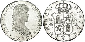 8 reales. 1816. Madrid. GJ. VI-1067. Oxidación al borde del anv. Pleno B.O. SC.