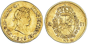 1/2 escudo. 1815. Méjico. JJ. VI-1224. R.B.O. MBC-. Muy escasa.