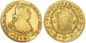 Escudo. 1812. Méjico. HJ. VI-1250. Mínima grieta. MBC-/MBC. Escasa.