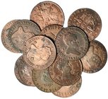 13 monedas de 4 maravedíes de Segovia (1836-1849) diferentes. Varias con R.B.O. De BC+ a EBC.