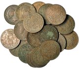 24 monedas de 10 céntimos de real (1854-1861). Todas las fechas. De BC+/MBC+.