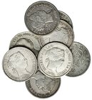 9 monedas diferentes de 1 real de Madrid 1852, 1853, 1857, 1859, 1860, 1861, 1862, 1863 y 1864. MBC-/MBC+.