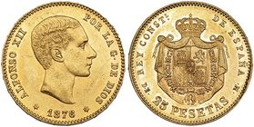 25 pesetas. 1876 *18-76. Madrid. DEM. VII-103. EBC/EBC-.