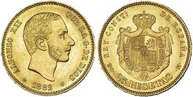 25 pesetas. 1882/1 *18-82. Madrid. MSM. VII-111-1. EBC/EBC+.