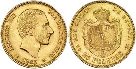 25 pesetas. 1883*18-83. Madrid. MSM. VII-112. Vano en rev. EBC-.