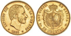 25 pesetas. 1885*18-85. Madrid. MSM. VII-114. MBC+.