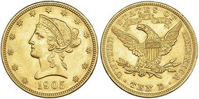 ESTADOS UNIDOS DE AMÉRICA. 10 dólares. 1905. KM-102. EBC.