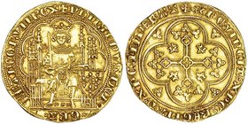 FRANCIA. Felipe VI (1328-1350). Escudo de oro de la silla. A/ PhILIPPVS DEI GRA FRANCORVM REX. R/ + XPC VINCIT XPC REGNAT XPC IMPERAT. FR-270. MBC+.