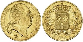 FRANCIA. 20 francos. 1816-A. KM-712.1. MBC.