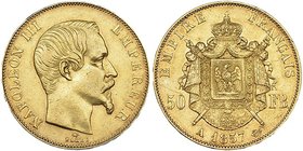 FRANCIA. 50 francos. 1857-A. KM-785.1. MBC+.