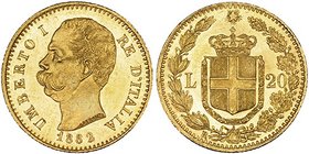ESTADOS ITALIANOS. Italia. 20 liras. 1882-R. KM-21. SC.