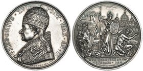ESTADOS VATICANOS. Gregorio XVI. Medalla. Año II. 43 mm. AR 33,83 g. Grabador: J. CERBARA. R/ NON PRAEVALEBUNT ADVERSUS EAM. EBC.