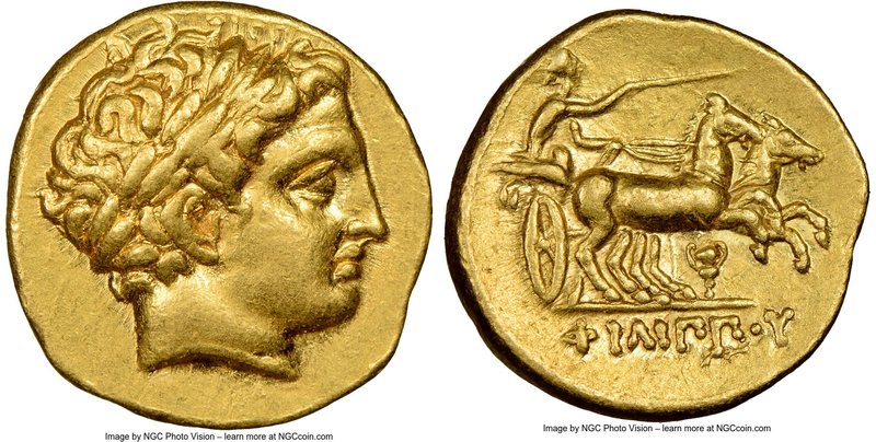 MACEDONIAN KINGDOM. Philip II (359-336 BC). AV stater (19mm, 8.57 gm, 5h). NGC C...