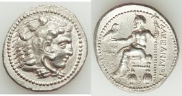 MACEDONIAN KINGDOM. Alexander III the Great (336-323 BC). AR tetradrachm (29mm, 16.88 gm, 6h). XF, graffito, porosity. Posthumous issue of Ake or Tyre...