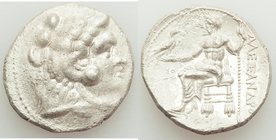 MACEDONIAN KINGDOM. Alexander III the Great (336-323 BC). AR tetradrachm (25mm, 16.74 gm, 6h). Choice VF, porosity. Posthumous issue of Ake or Tyre, d...
