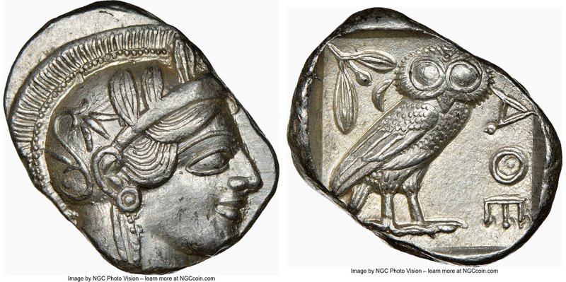 ATTICA. Athens. Ca. 440-404 BC. AR tetradrachm (27mm, 17.22 gm, 9h). NGC Choice ...