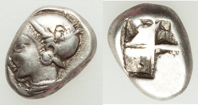 IONIA. Phocaea. Ca. 521-478 BC. AR hemihecte (10mm, 1.36 gm). VF, countermark. P...