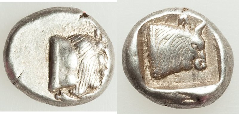 CARIA. Uncertain mint. Ca. 450-400 BC. AR diobol (12mm, 2.37 gm, 11h). VF. Miles...