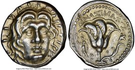 CARIAN ISLANDS. Rhodes. Ca. 250-205 BC. AR didrachm (20mm, 12h). NGC Choice XF. Ca. 250-230 BC, Mnasimaxus, magistrate. Radiate facing head of Helios,...