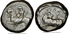 CILICIA. Celenderis. Ca. 425-350 BC. AR stater (19mm, 9h). NGC VF. Persic standard, ca. 425-400 BC. Youthful nude male rider, holding reins in right h...