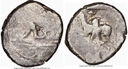 CYPRUS. Marion. Sasmas (ca. 470-450 BC). AR stater (23mm, 11.04 gm, 4h). NGC Fine 2/5 - 4/5. Sasmas, son of Doxandros (Cypriot syllabic script, off fl...