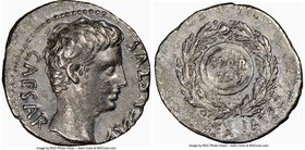 Augustus (27 BC-AD 14). AR denarius (20mm, 3.40 gm, 4h). NGC Choice XF 4/5 - 2/5. Spain, Colonia Patricia(?), ca. 19/8 BC. CAESAR-AVGVSTVS, bare head ...