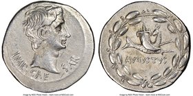 Augustus (27 BC-AD 14). AR cistophorus (26mm, 11.59 gm, 1h). NGC Choice VF 5/5 - 2/5, brushed. Ephesus, ca. 24-20 BC. IMP •-CAE-SAR, bare head of Augu...